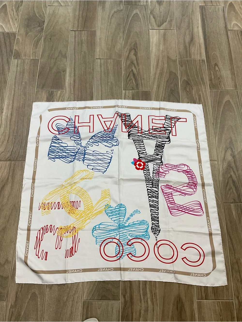 CHANEL white silk